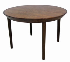 1960s Round Rosewood Gudme Mobelfabrik Dining Table by Ole Hald, Denmark