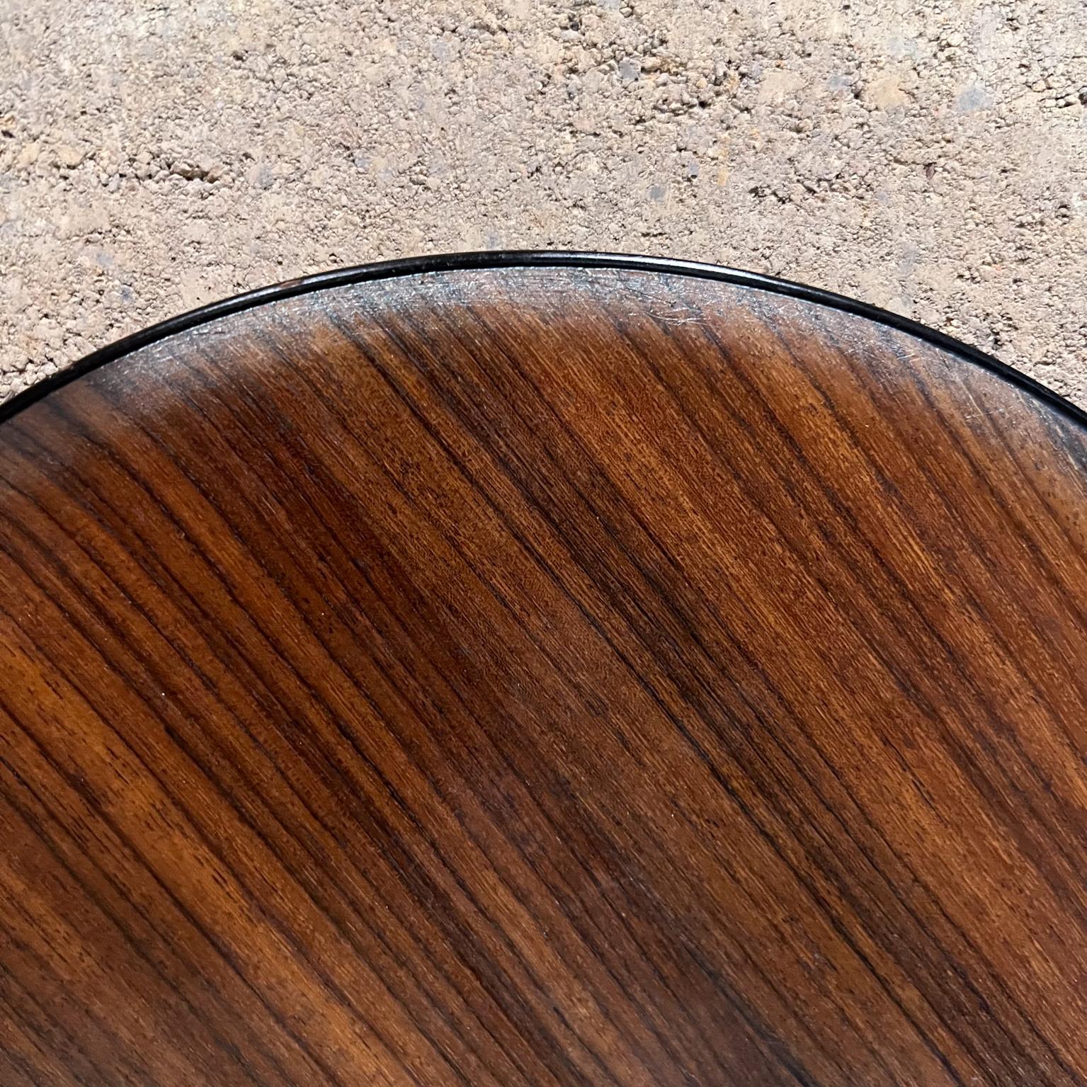 Mid-Century Modern 1960s Round Service Tray Lacquered Rosewood For Sale