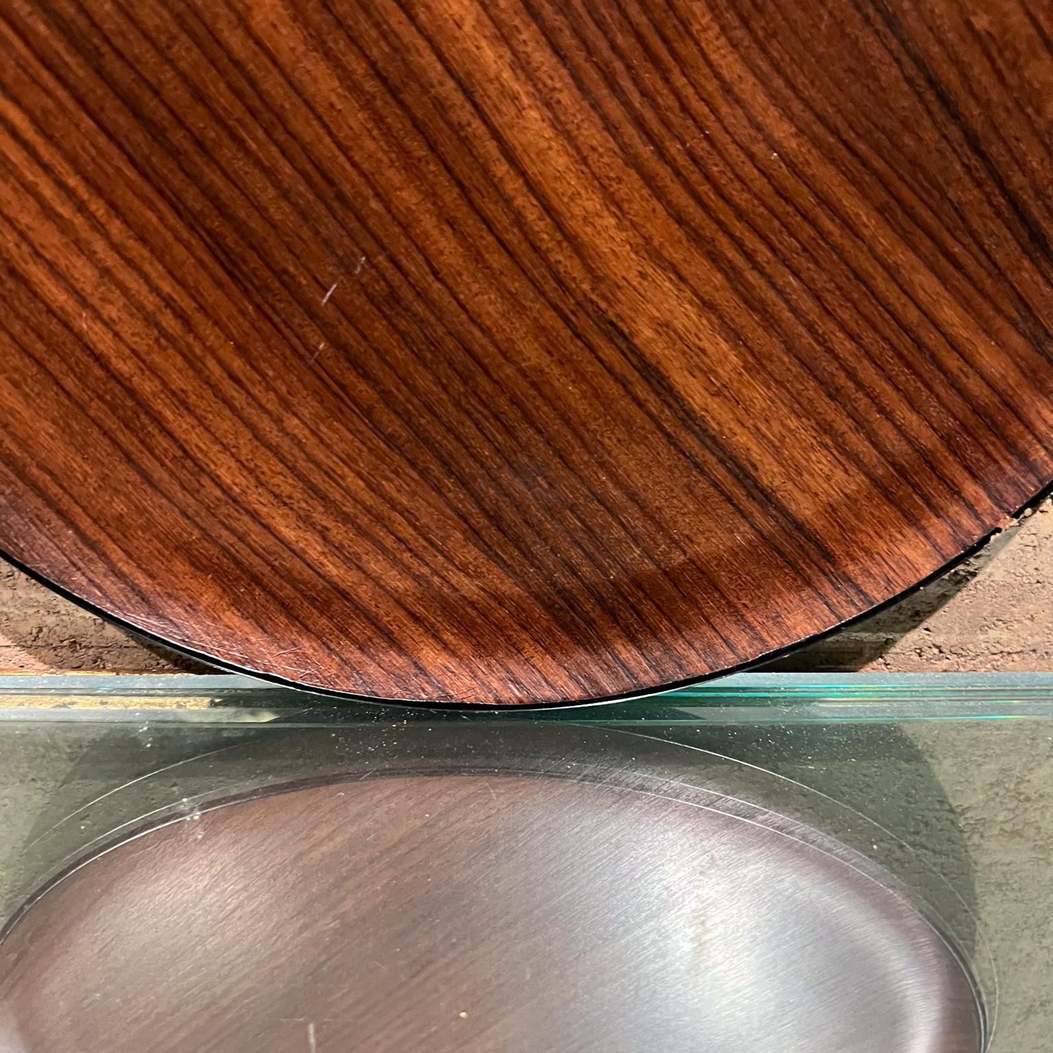 20th Century 1960s Round Service Tray Lacquered Rosewood For Sale