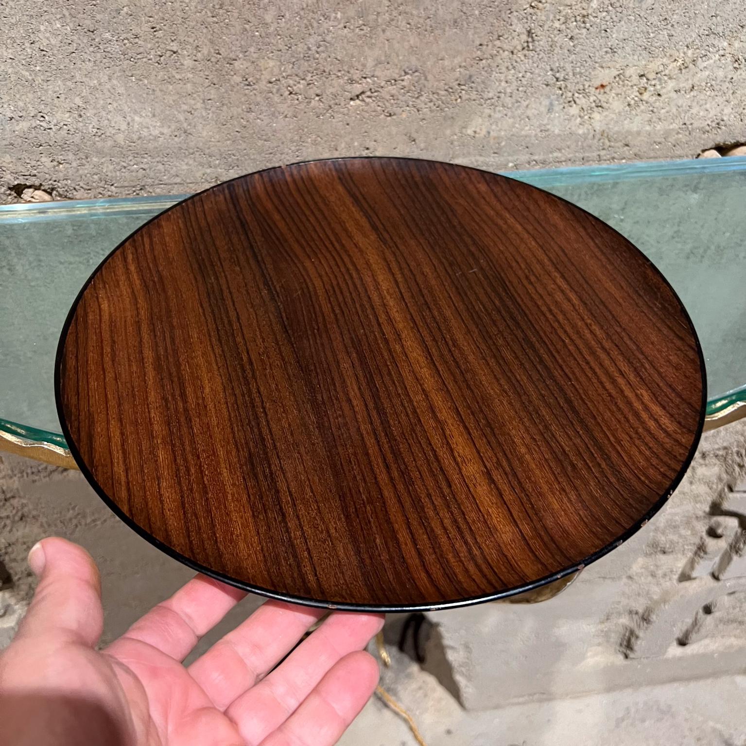 1960s Round Service Tray Lacquered Rosewood For Sale 2