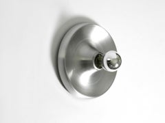 1960s round Space Age Pop Art aluminum ceiling or wall lamp