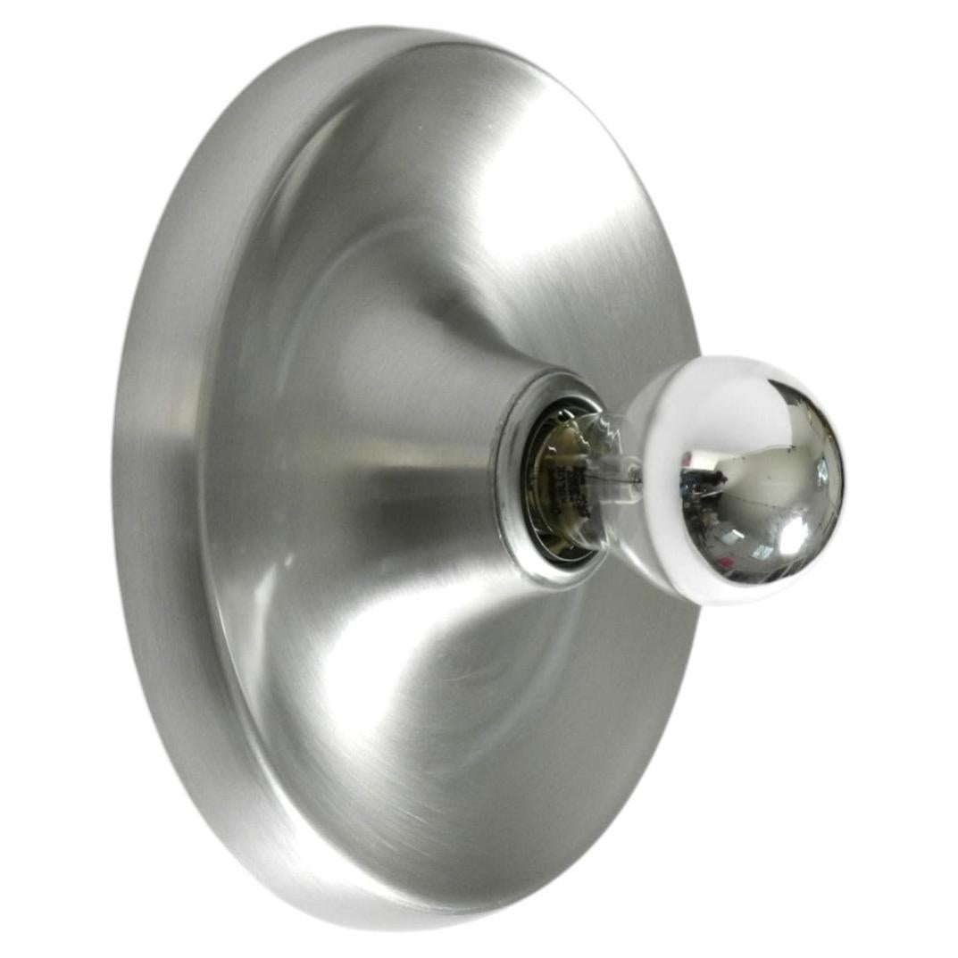 1960s round Space Age Pop Art aluminum ceiling or wall lamp