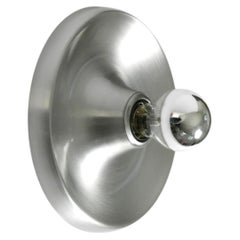 1960s round Space Age Pop Art aluminum ceiling or wall lamp