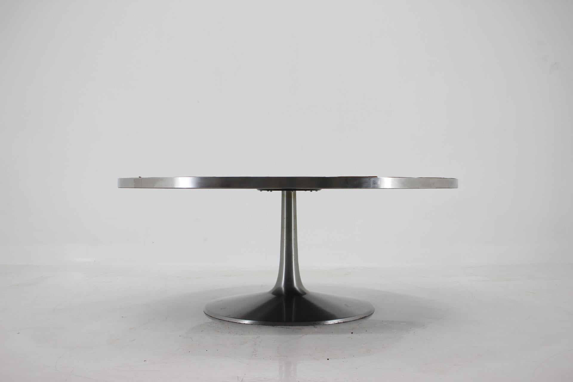 Mid-Century Modern 1960s Round Tile-Top Coffee Table by Lilly Just Lichtenberg for Poul Cadovius