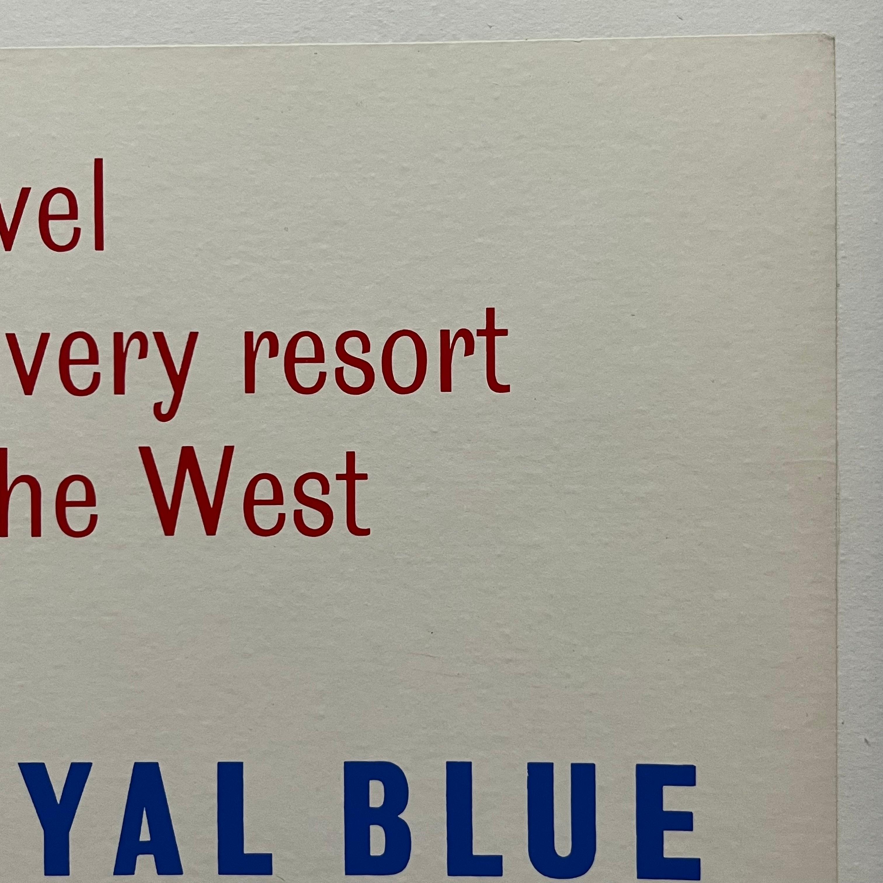 1960's Royal Blue Coach Travel Poster by Ken Bromfield For Sale 1