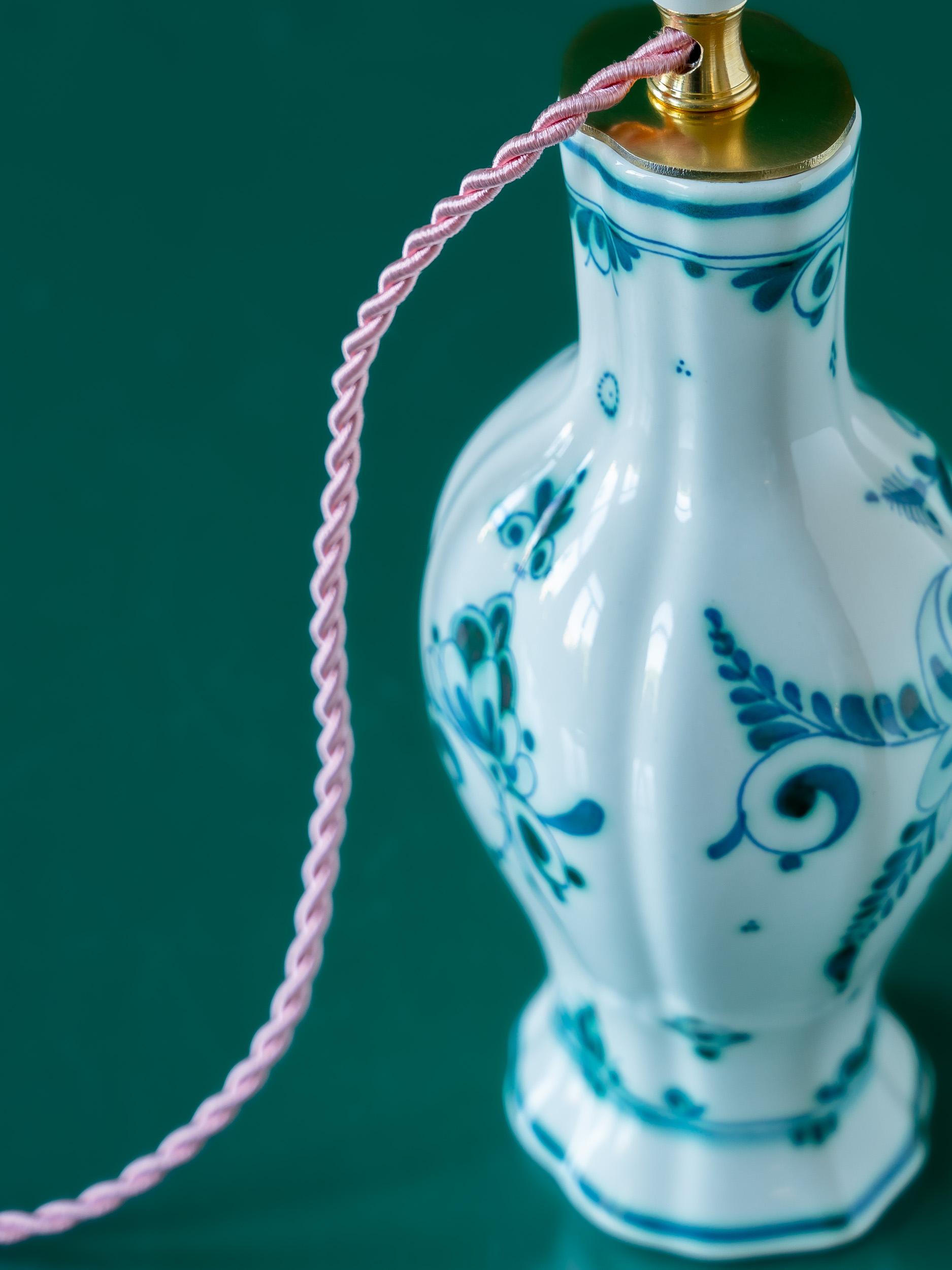 Olandese Lampada da tavolo Royal Delft Green (Delvert) (1968-1976) con paralume New Liberty London