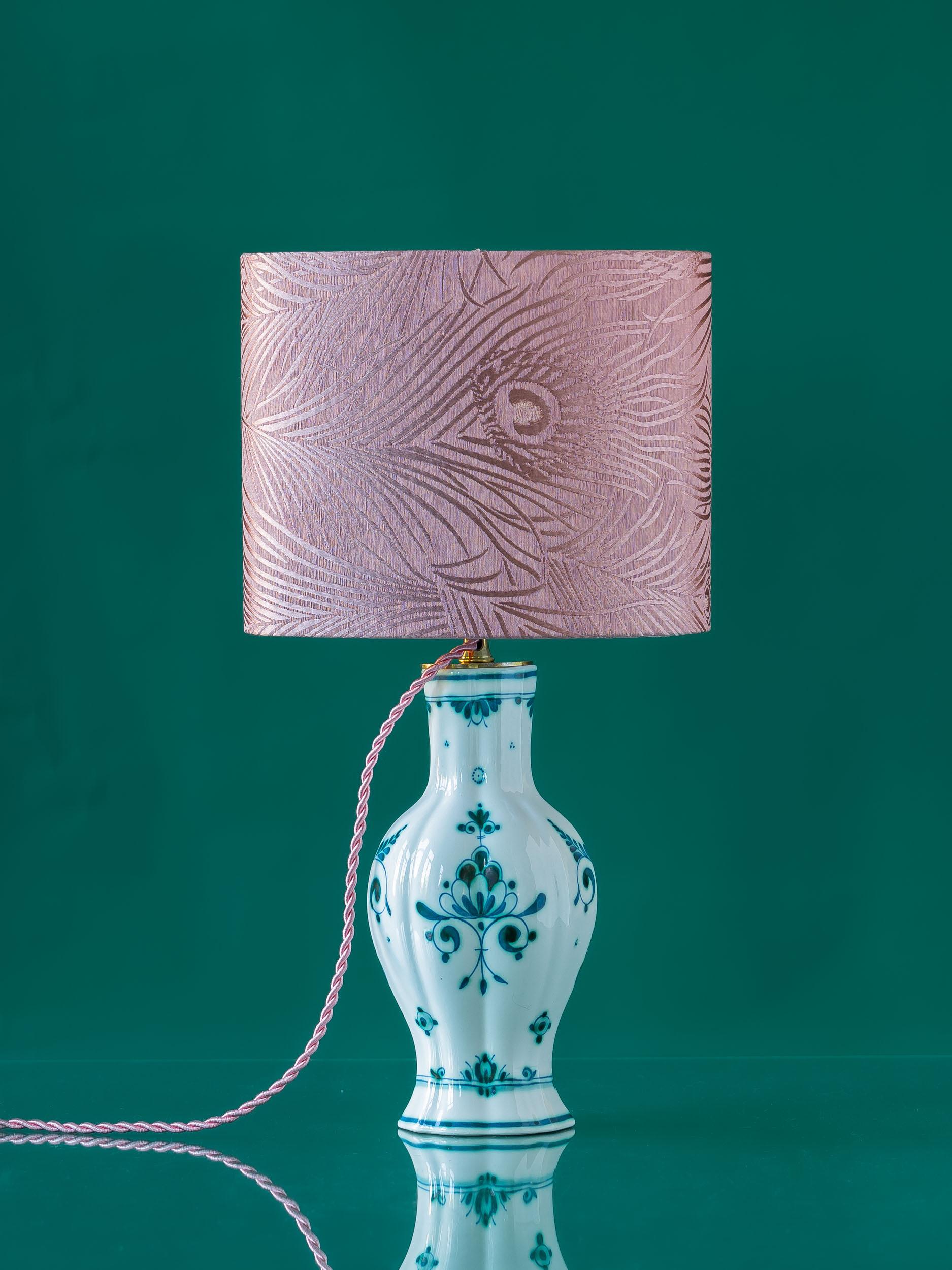 Fatto a mano Lampada da tavolo Royal Delft Green (Delvert) (1968-1976) con paralume New Liberty London