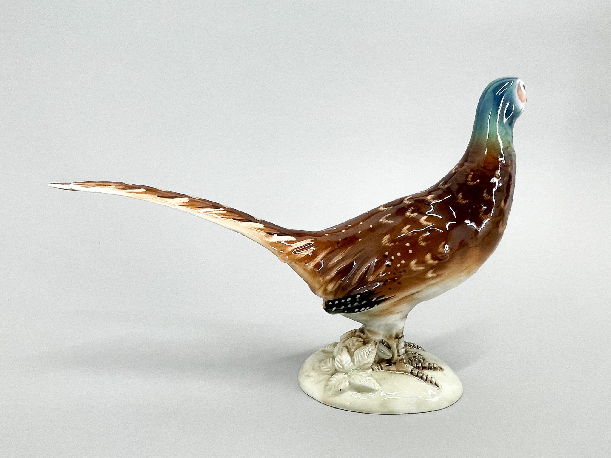 20th Century 1960s Royal Dux Porcelain Pheasant Sculpture, Czechoslovakia