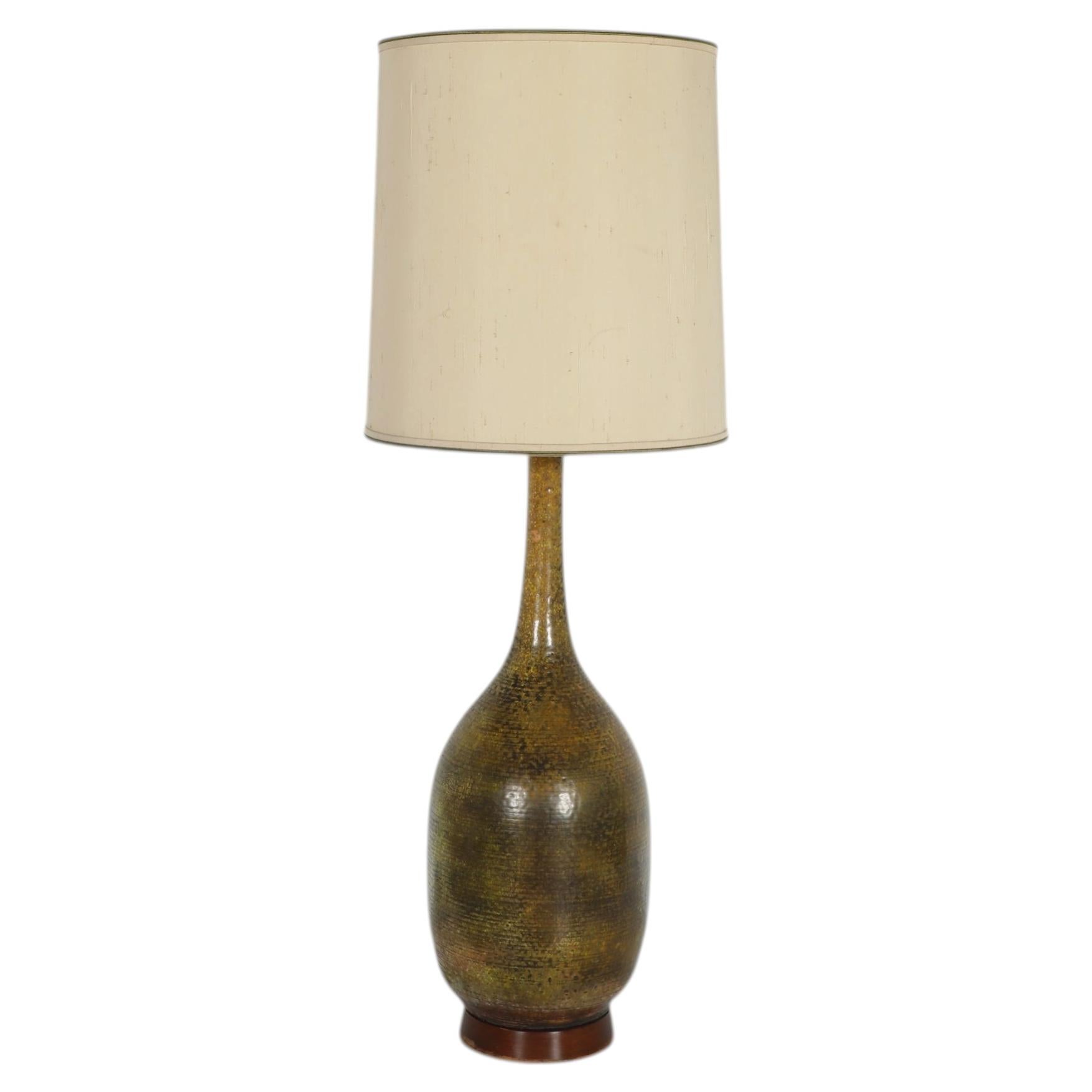 1960s Royal Haeger Attributed Bottle Neck Ceramic Table Lamp