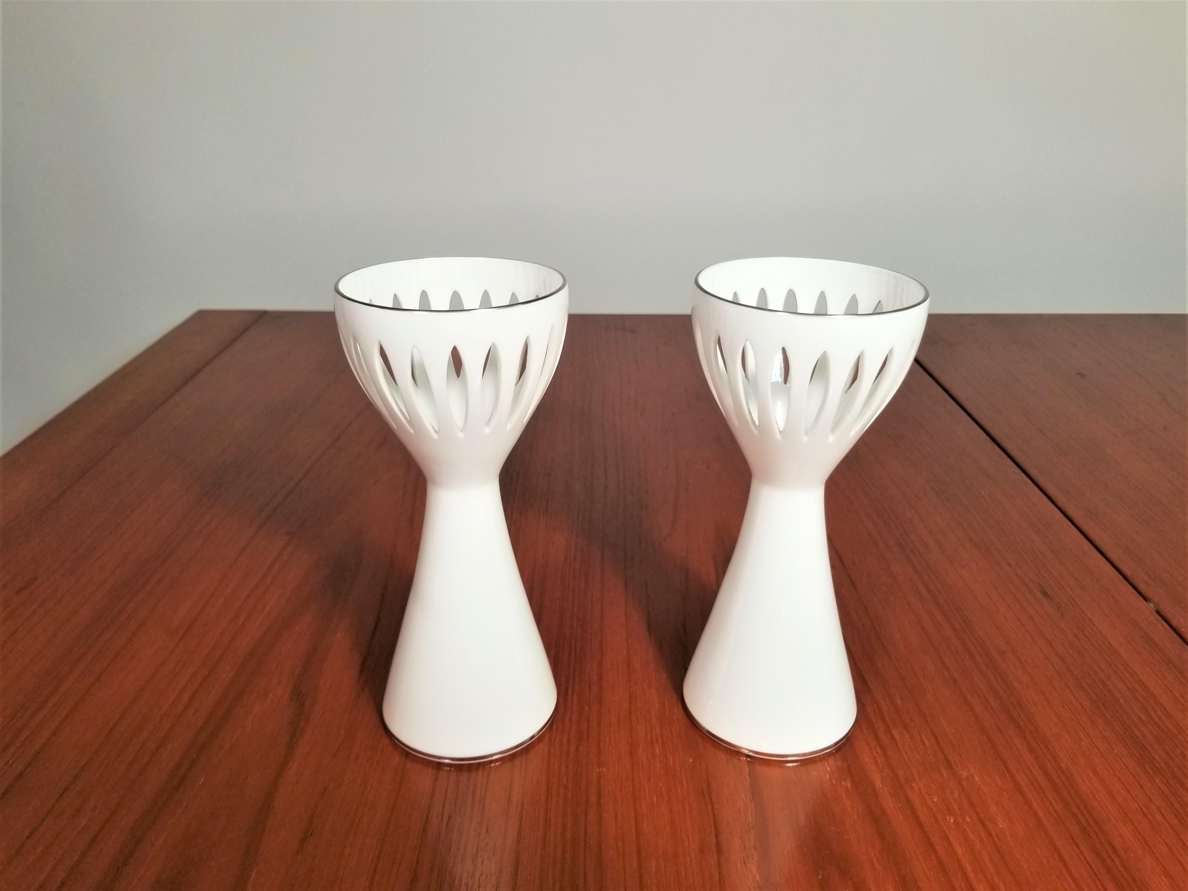 English 1960s Royal Worcester, England Candleholders 