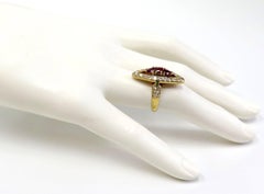 1960s Ruby and Diamond Ring, 1.50 Carat Diamonds, 18 Karat