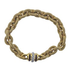 1960s Ruby Diamond Gold Link Bracelet