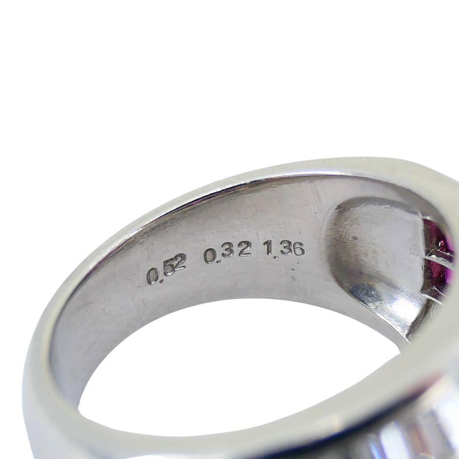 1960 Ruby Diamond Platinum Dome Ring 6.5 en vente 5