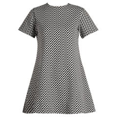 1960er Jahre Rudi Gernreich/ Harmon-Strickware Vintage Mod B&W kariertes Minikleid