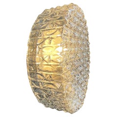 1960s Rund Glass Bubble Fish Flush Mount Ceiling Lamp Wall Light, White, Germany