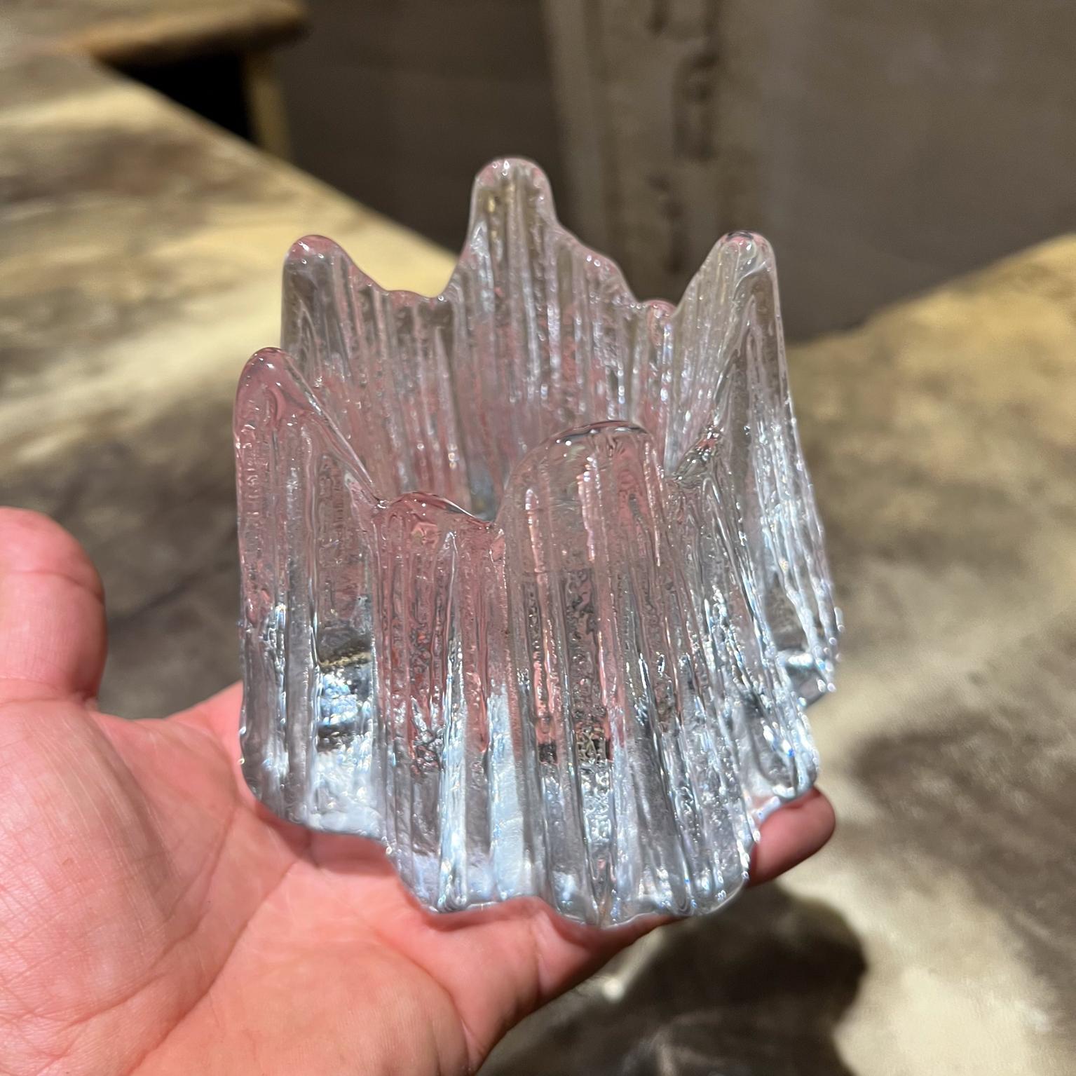 Bougeoir votif en verre d'art suédois Rune Strand pour Nybro, années 1960 en vente 1