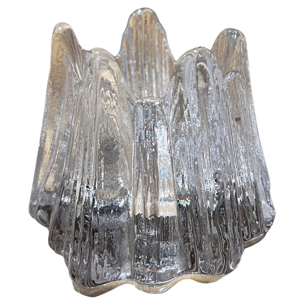 1960s Rune Strand for Nybro Swedish Art Glass Votive Candle Holder