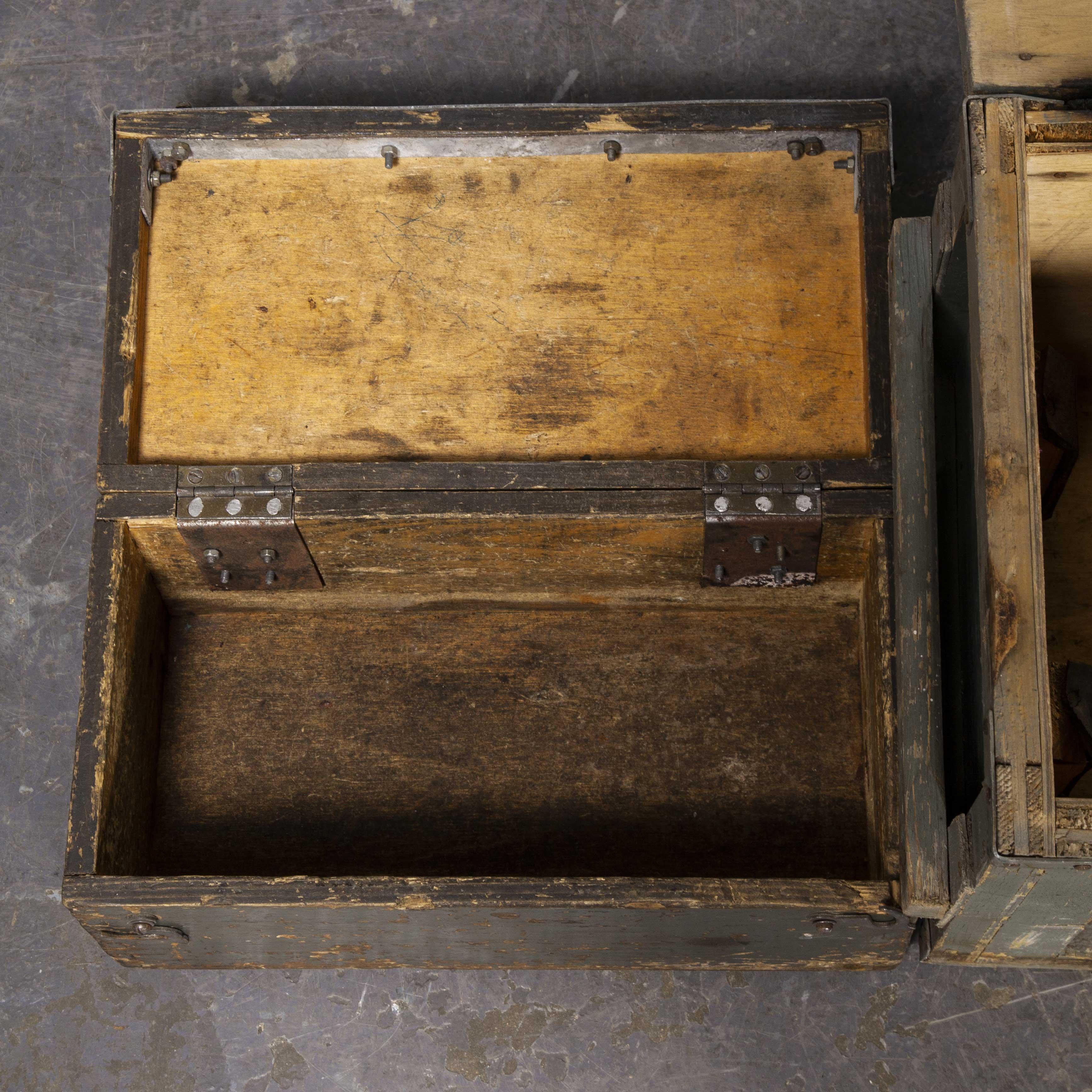 1960s Russian Industrial Equipment Boxes, Side Tables, Set of Three Boxes For Sale 5