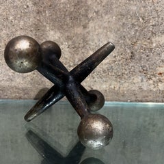 1960s Rustic Gold Jack Bookend George Nelson Design Line Calif