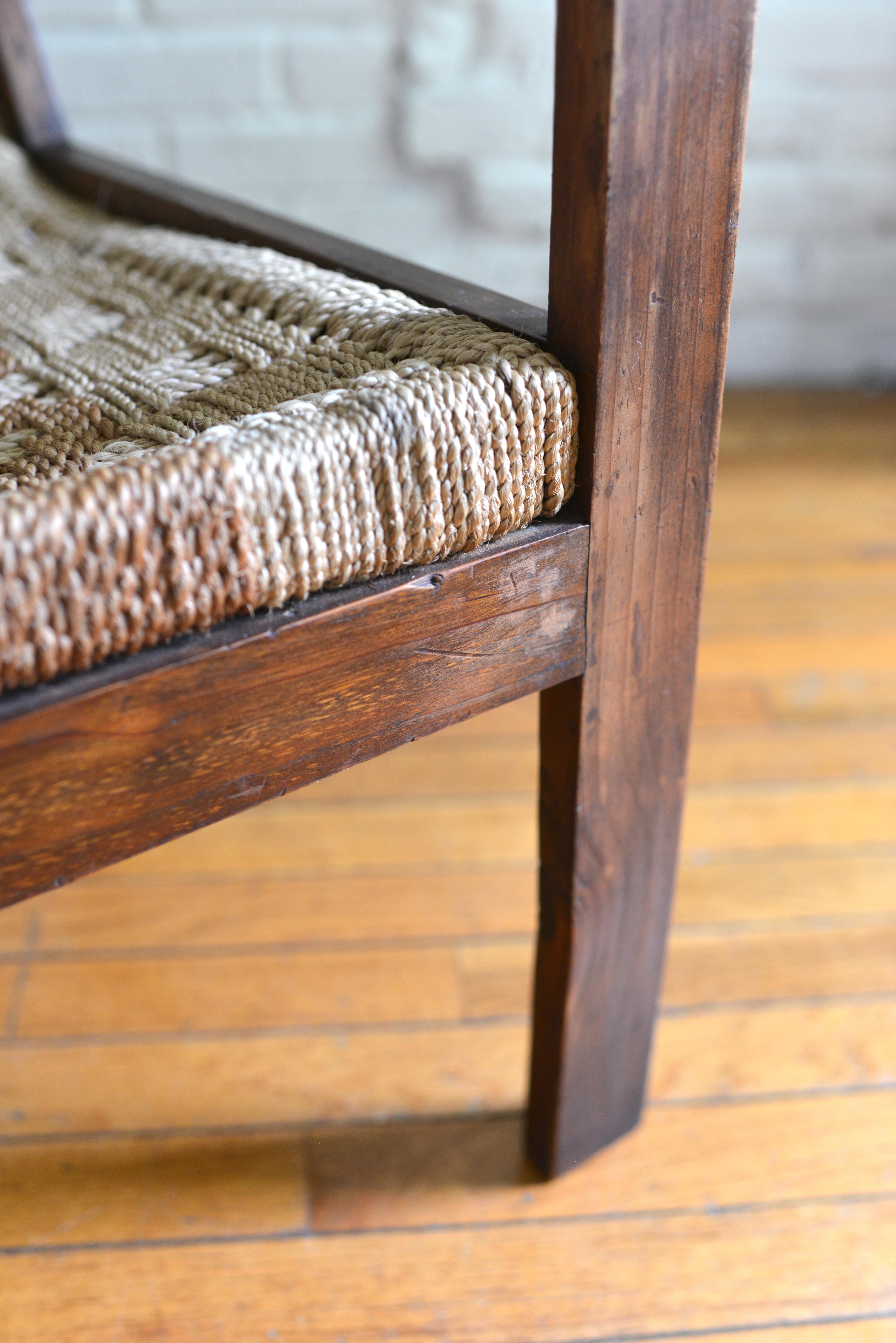 1960s Rustic Pine And Rush Spanish-Inspired Lounge Chair 9