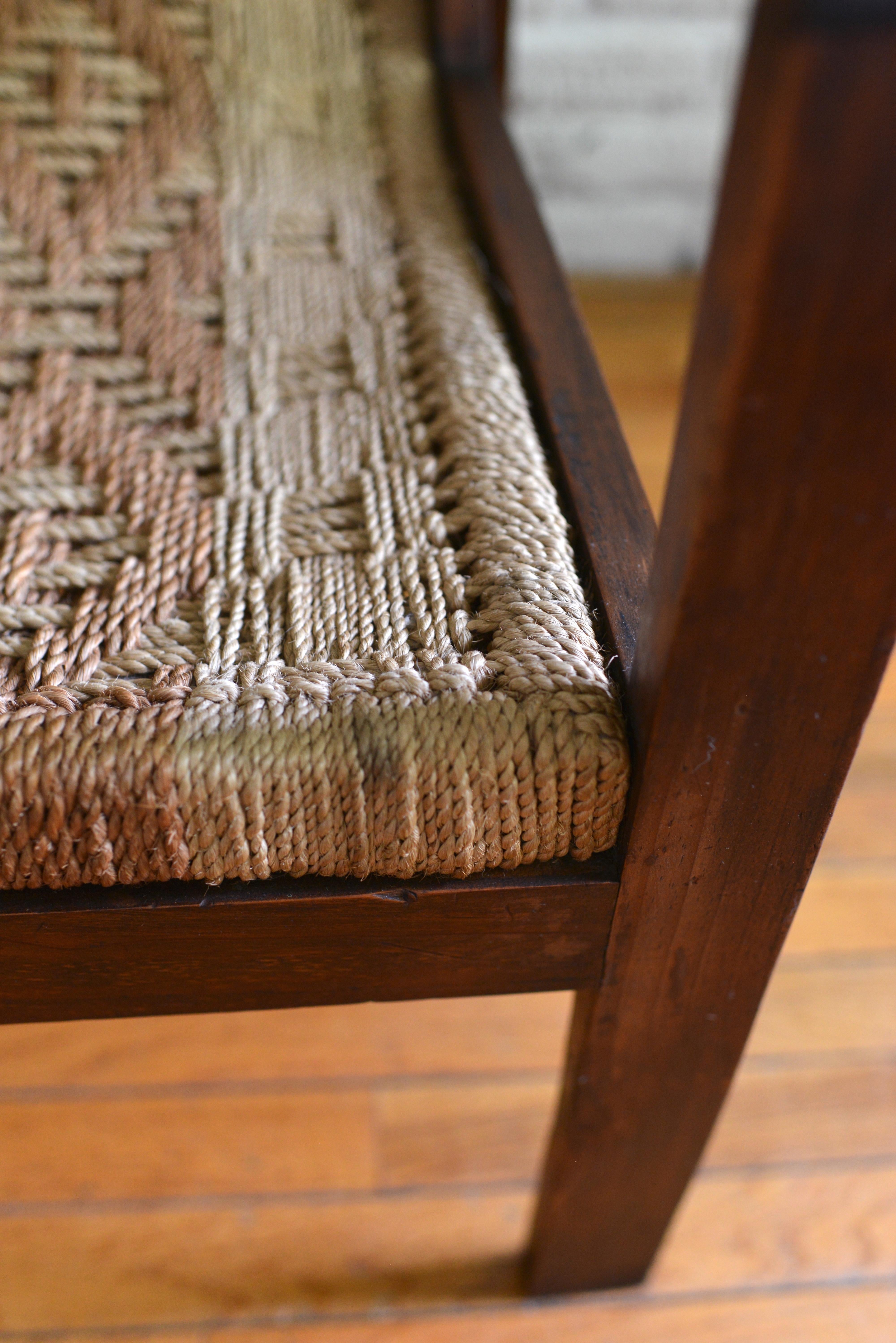 1960s Rustic Pine And Rush Spanish-Inspired Lounge Chair 14