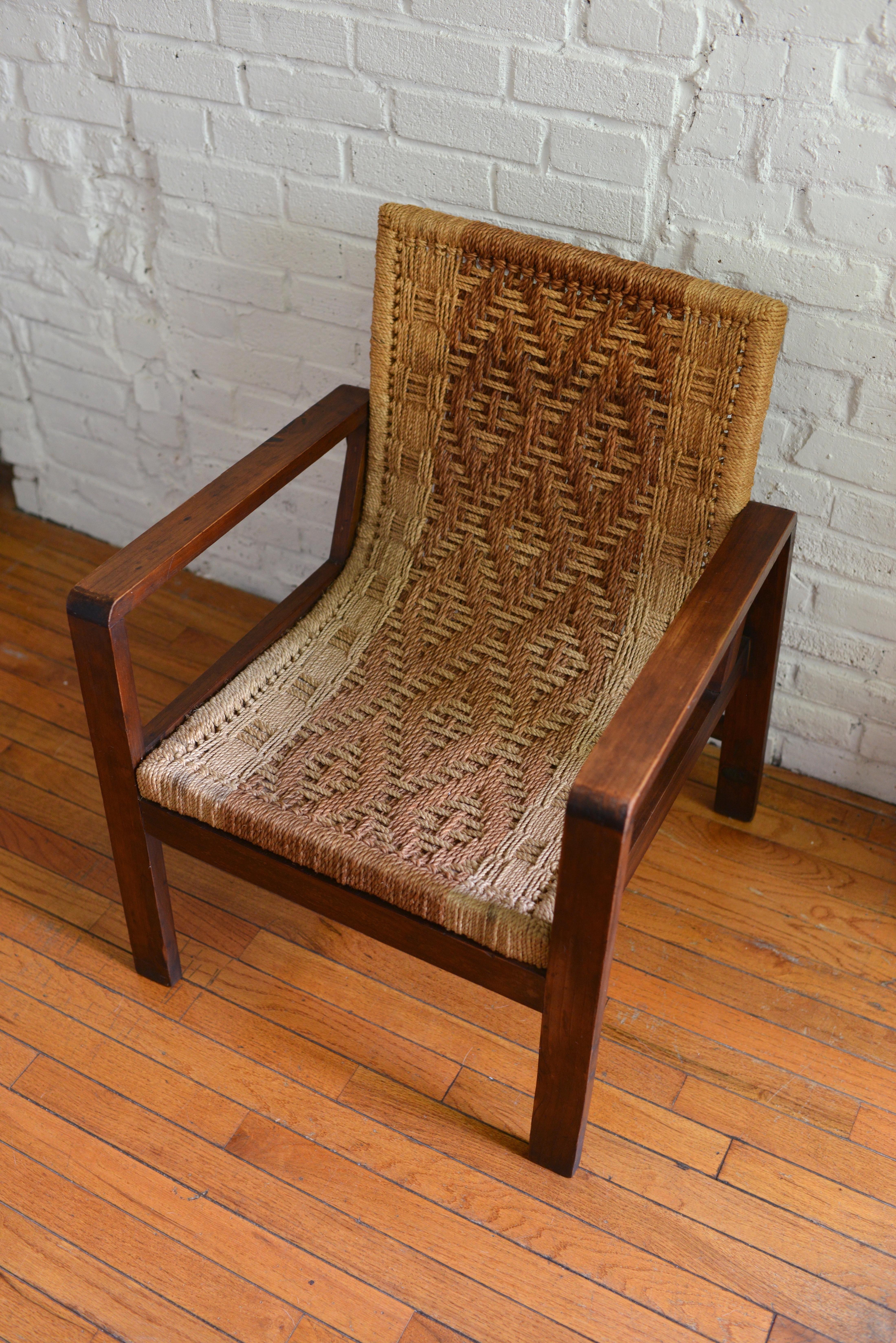 1960s Rustic Pine And Rush Spanish-Inspired Lounge Chair 2