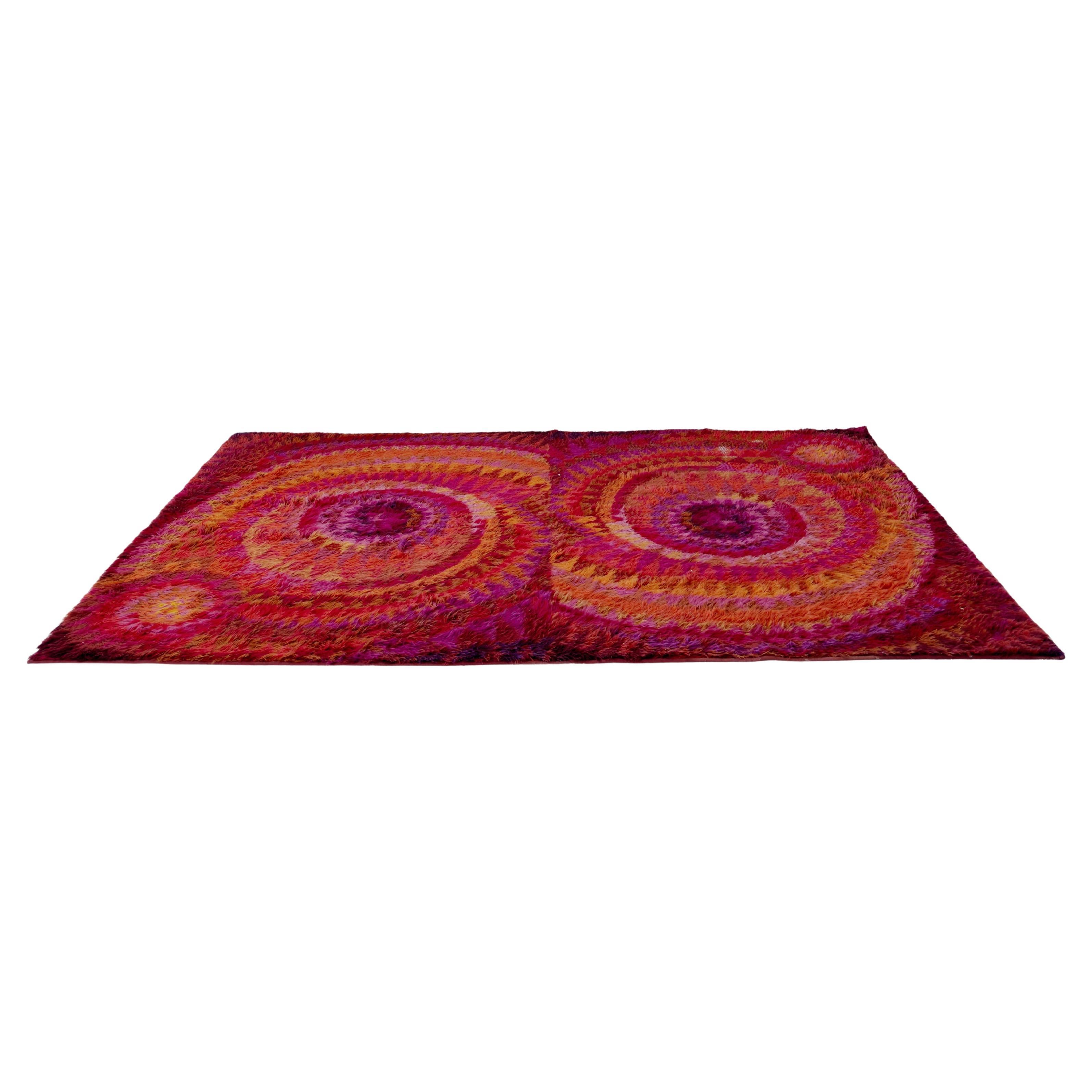 1960s Rya Rug by Finnish Textile Artist Marjatta Metsovaara