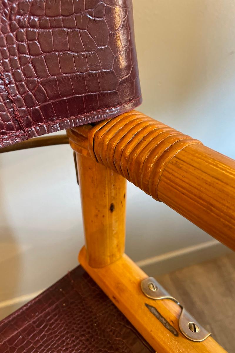 1960er Jahre Ryda Levi's McGuire Regiestuhl aus Holz, Leder und Messing im Angebot 9