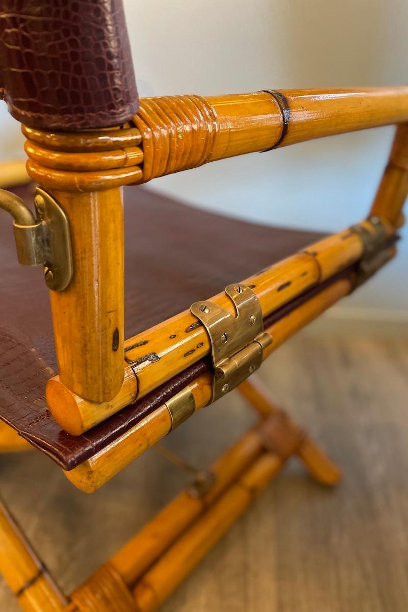 1960er Jahre Ryda Levi's McGuire Regiestuhl aus Holz, Leder und Messing im Angebot 10