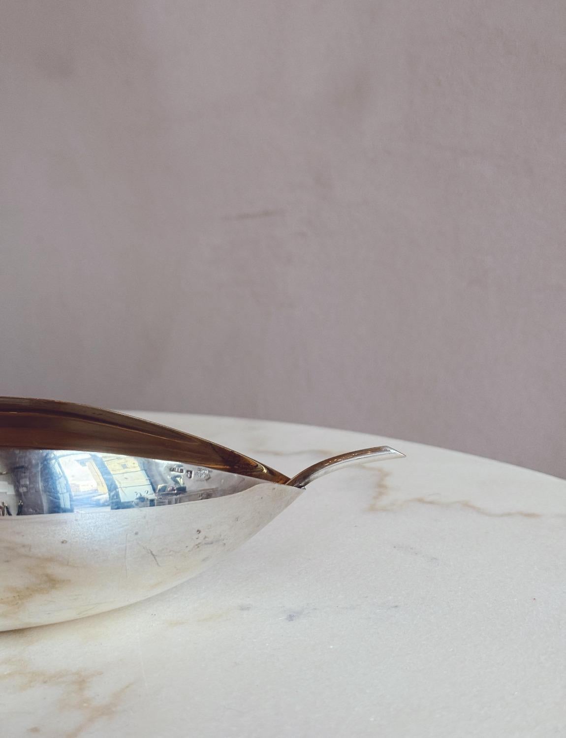 1960er Sabattini für Cristofle Blattsilberschale im Angebot 1