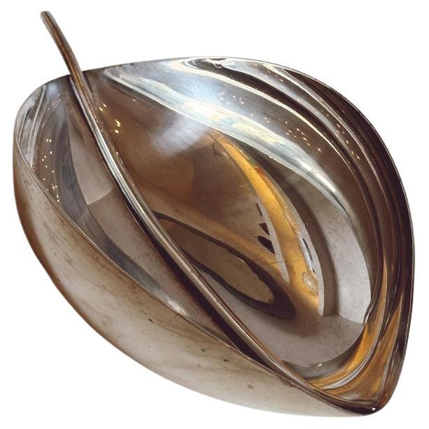Ciotola a foglia d
argento Sabattini for Cristofle del 1960