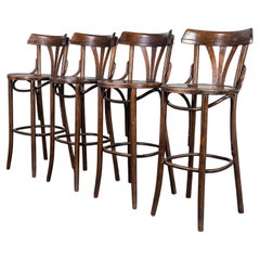 1960's Saddle Back Bentwood Bar Chair - Set Of Four
