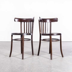 1960s Saddle Back Bistro Dark Walnut Dining Chair, Pair
