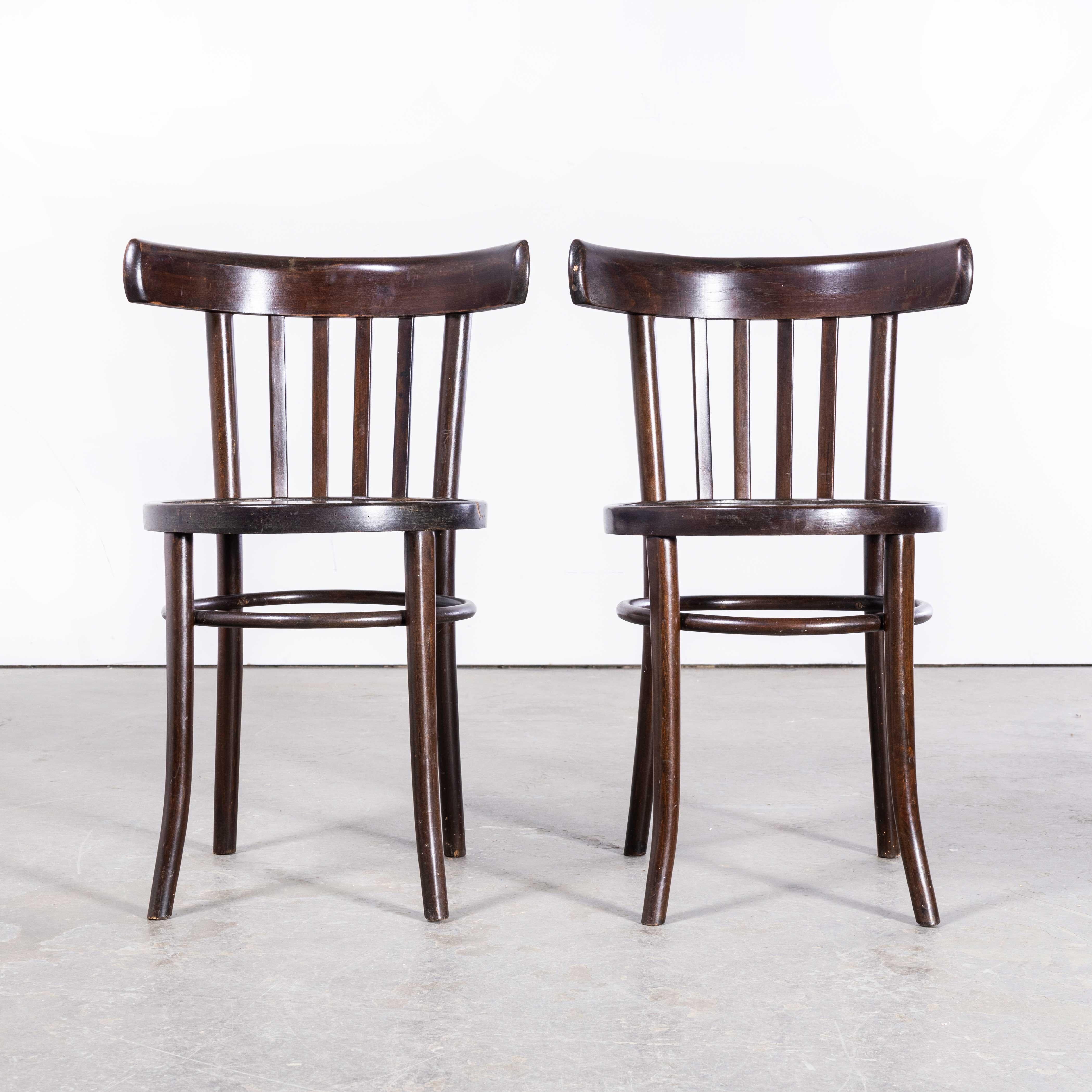 1960s Saddle Back Bistro Dark Walnut Dining Chair, Pair For Sale 2
