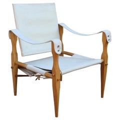 1960s 'Safari' Chair Wilhelm Kienzle Canvass Seat, Back and a Beech Frame