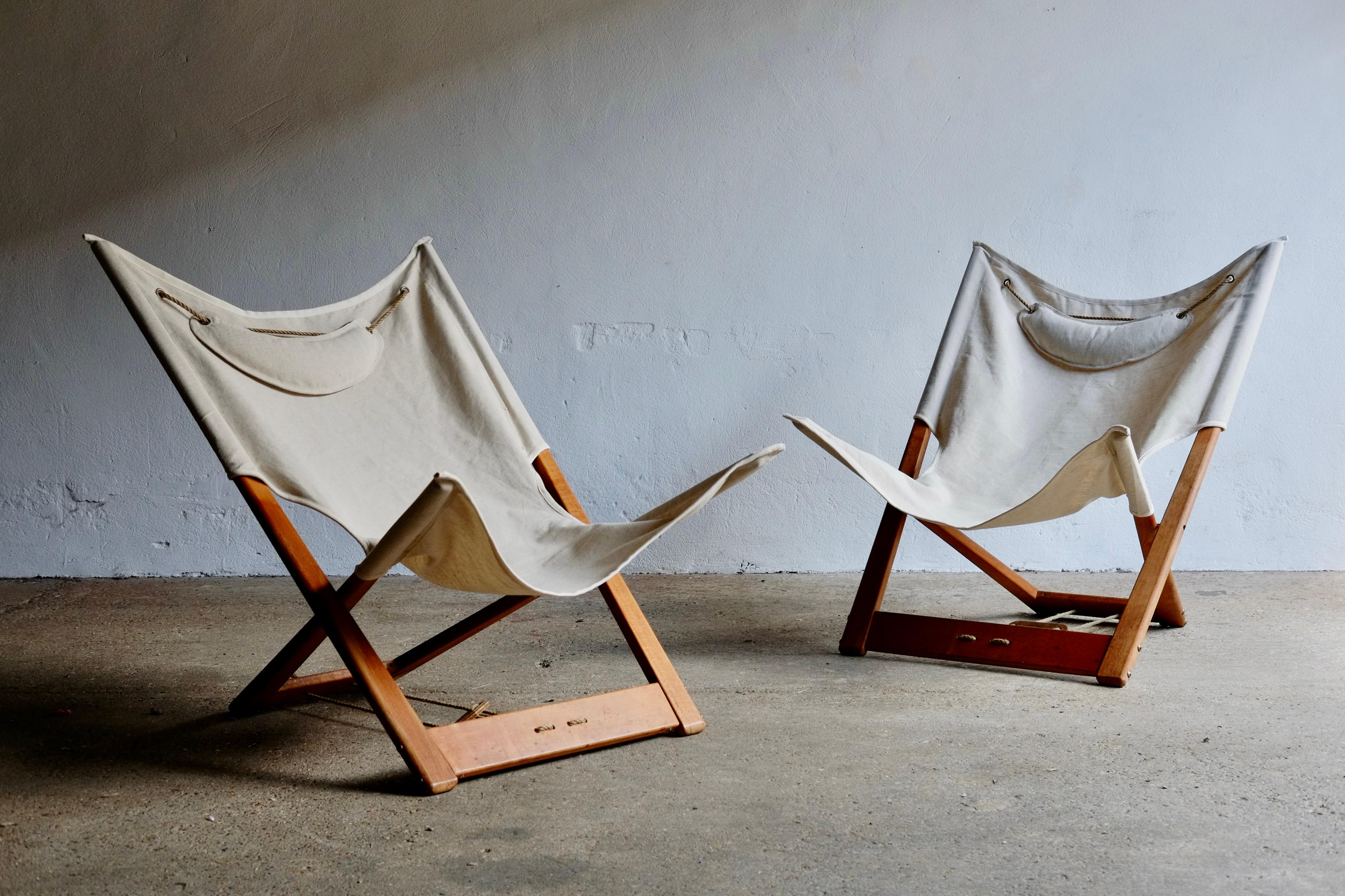 1960's Safari Chairs By Hyllinge, Denmark 4