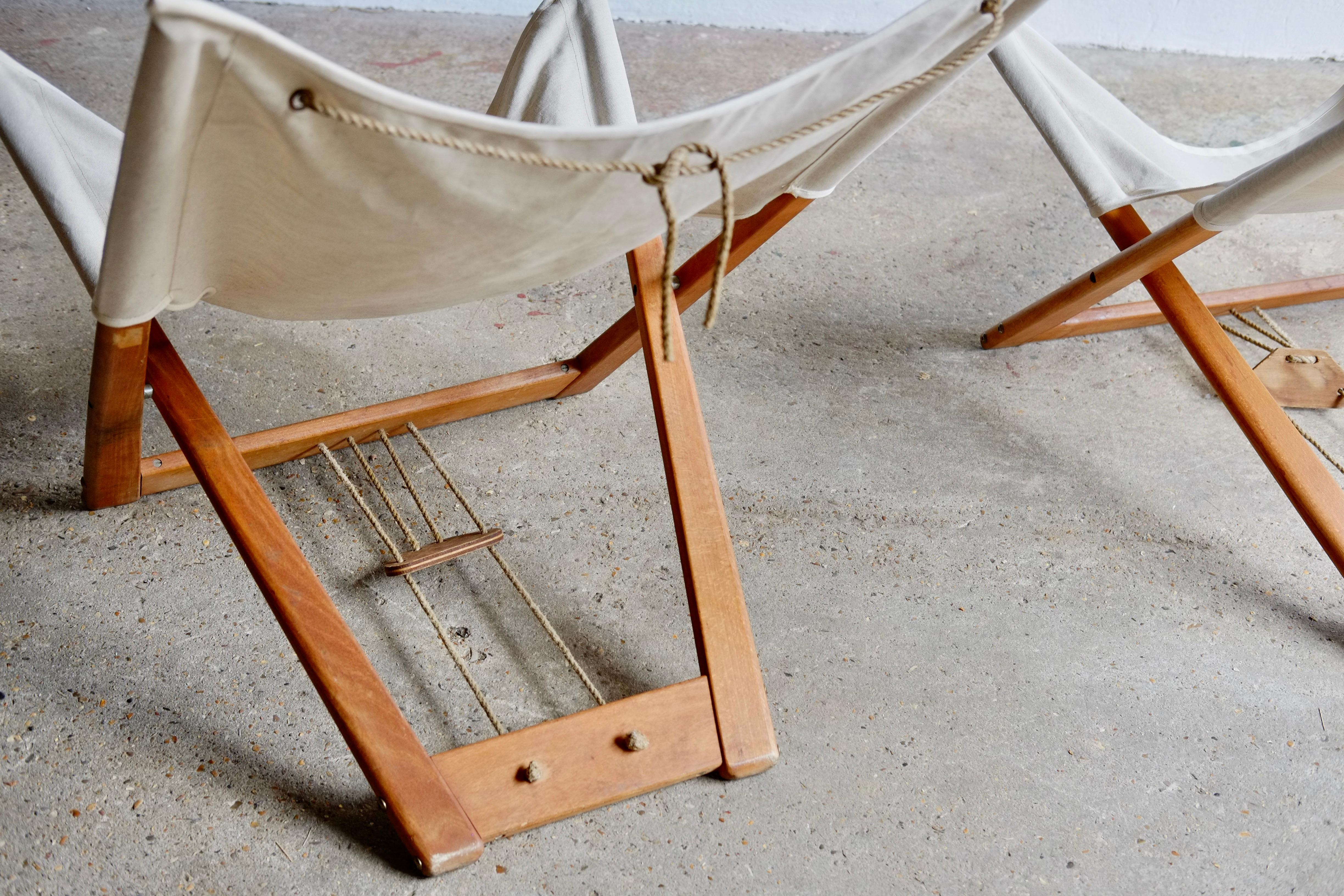1960's Safari Chairs By Hyllinge, Denmark In Good Condition In London, GB