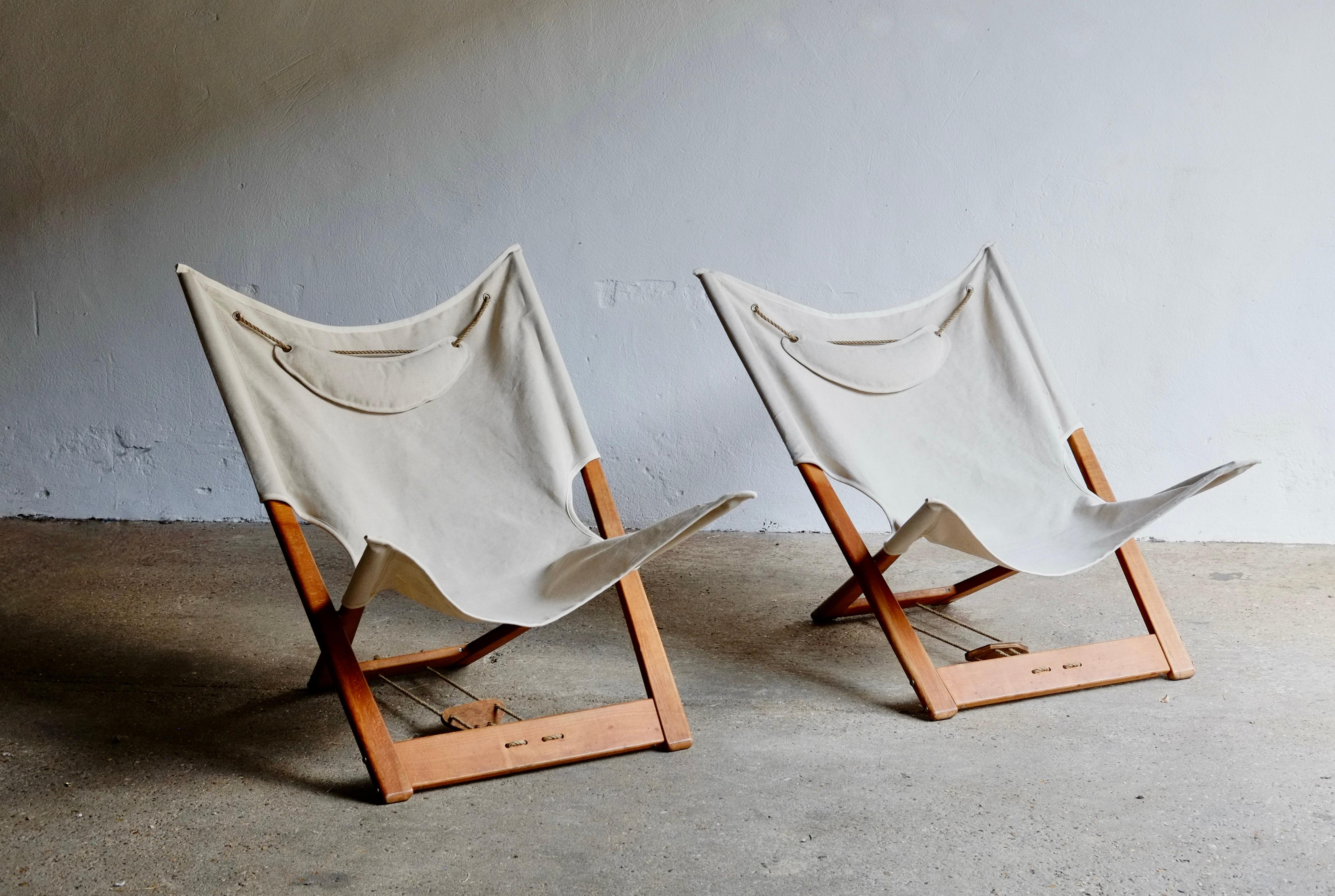 Mid-20th Century 1960's Safari Chairs By Hyllinge, Denmark