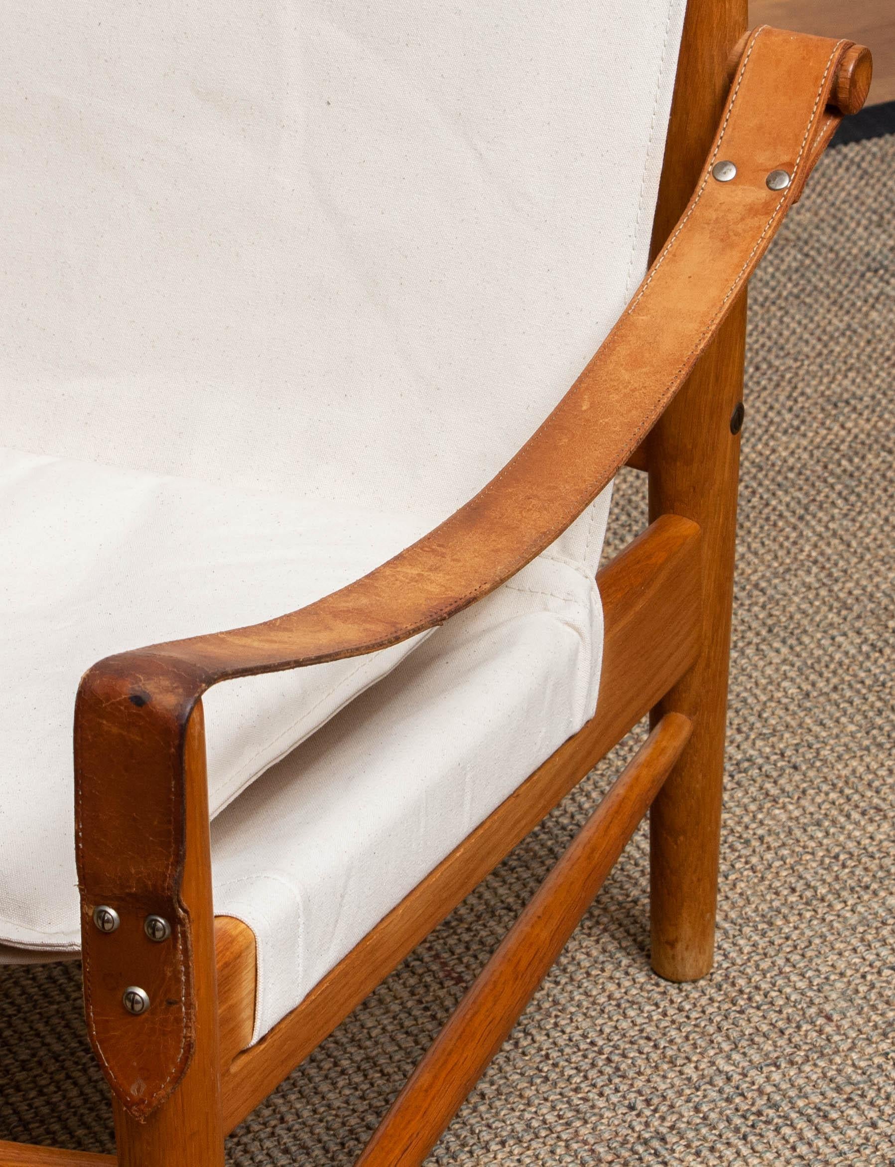 Canvas 1960s, Safari Lounge Chair by Hans Olsen for Viska Möbler in Kinna, Sweden 1 For Sale