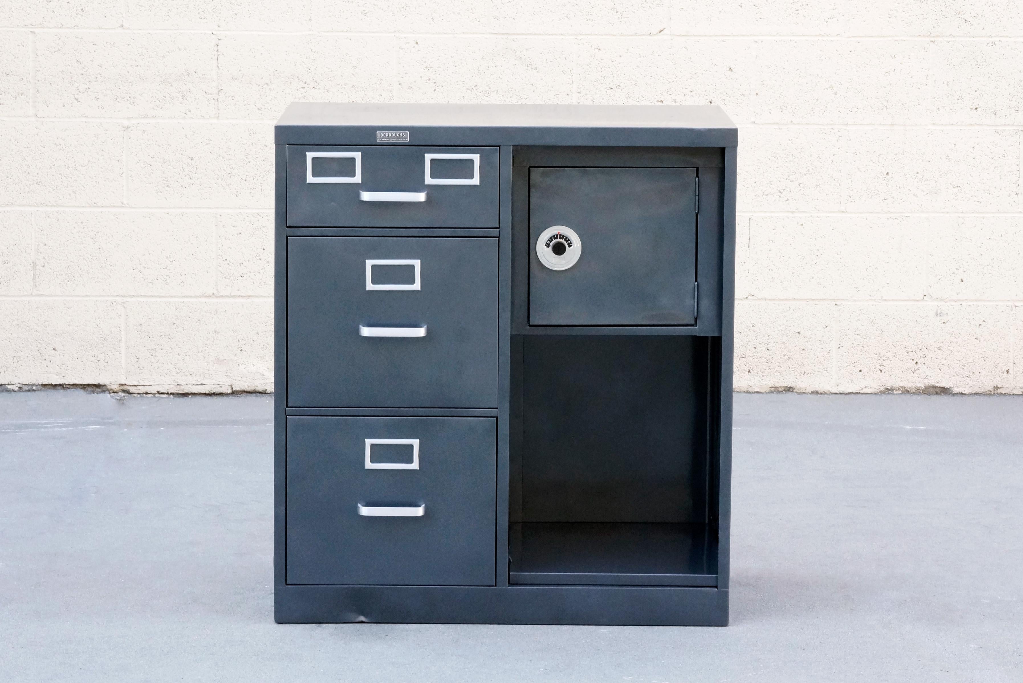 Industrial 1960s Safe Cabinet by Borroughs, Refinished