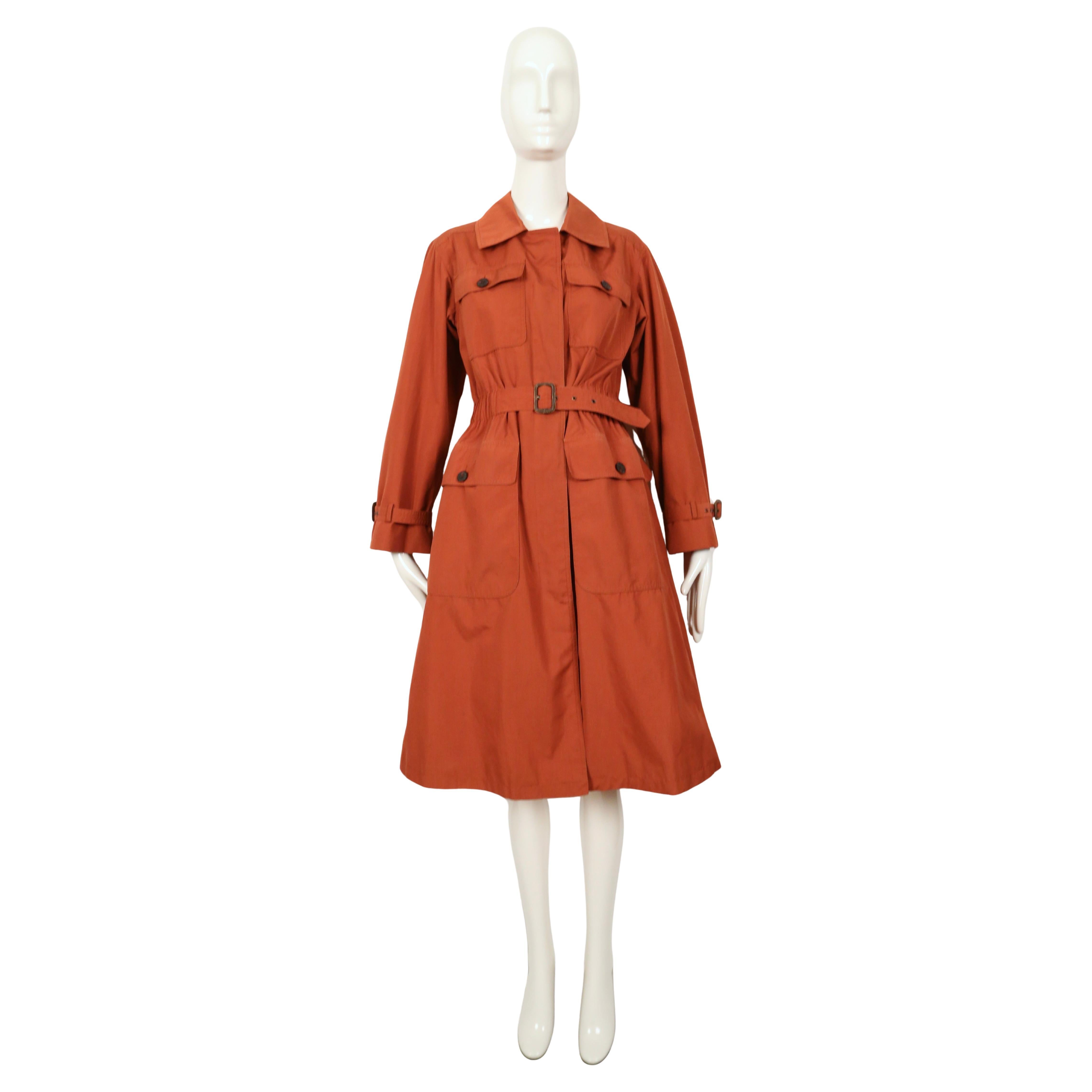 Red 1973 SAINT LAURENT rust safari RUNWAY trench coat