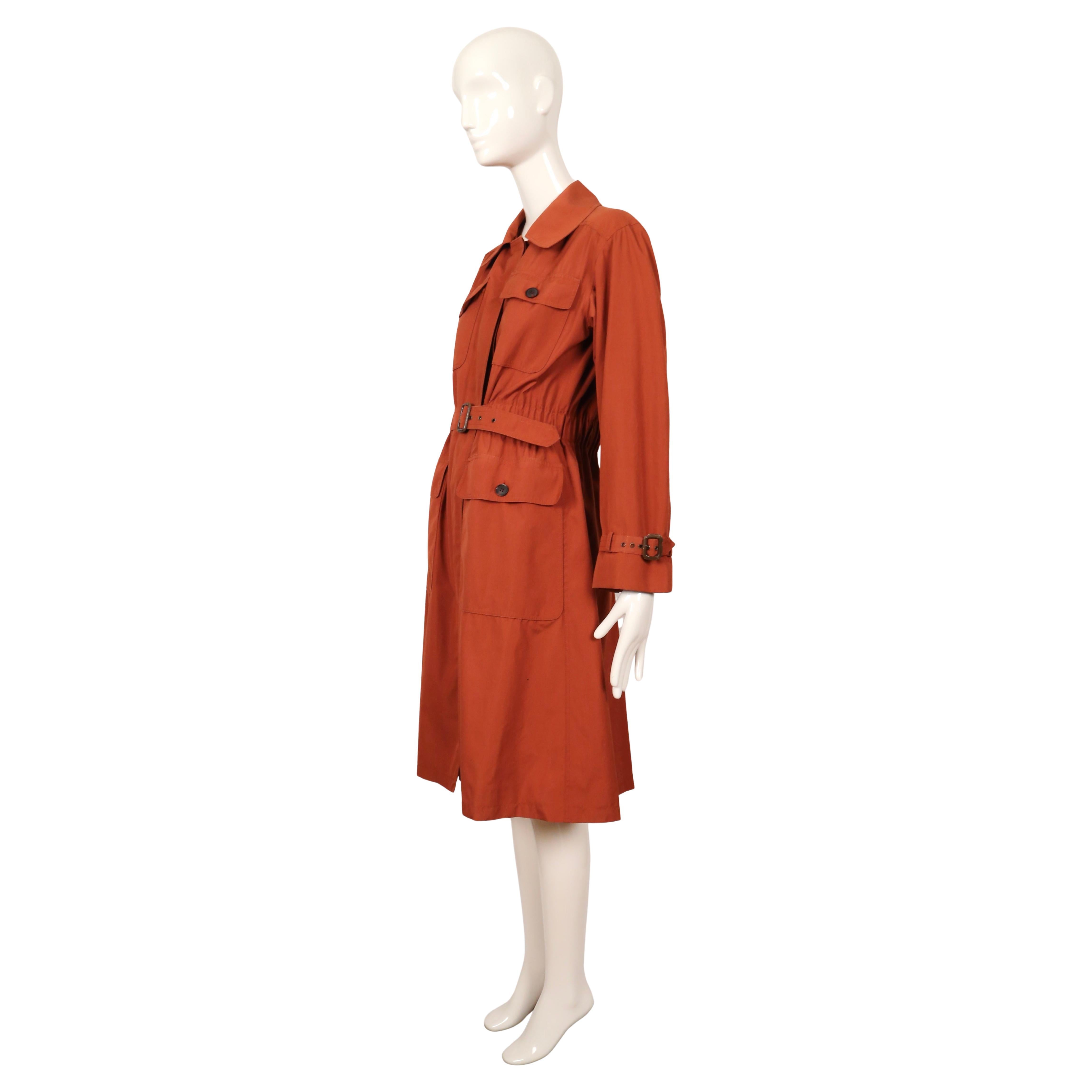 1973 SAINT LAURENT rust safari RUNWAY trench coat In Good Condition In San Fransisco, CA