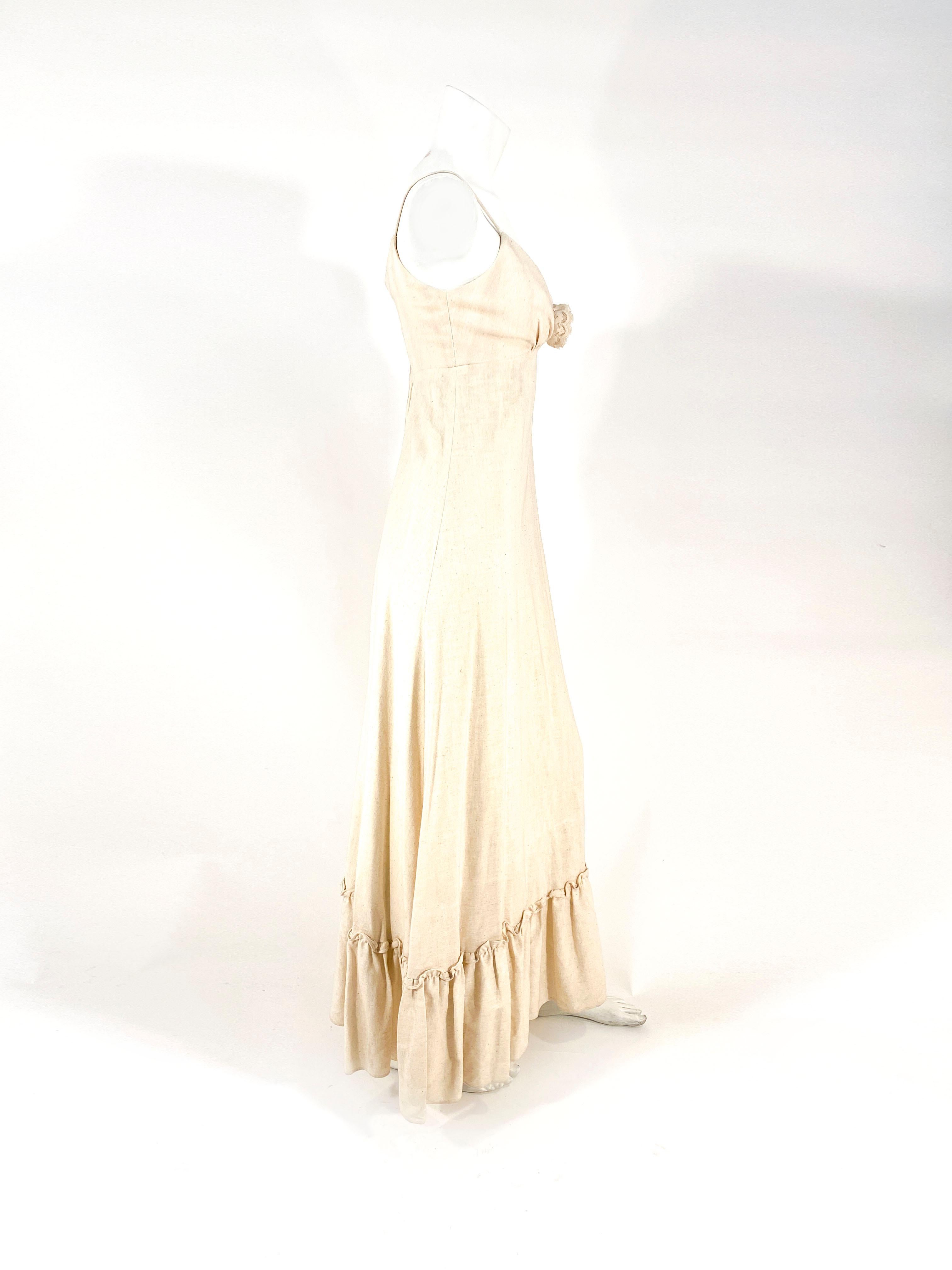 1960s Saks Fifth Ave. Muslin Cottage Dress In Good Condition In San Francisco, CA
