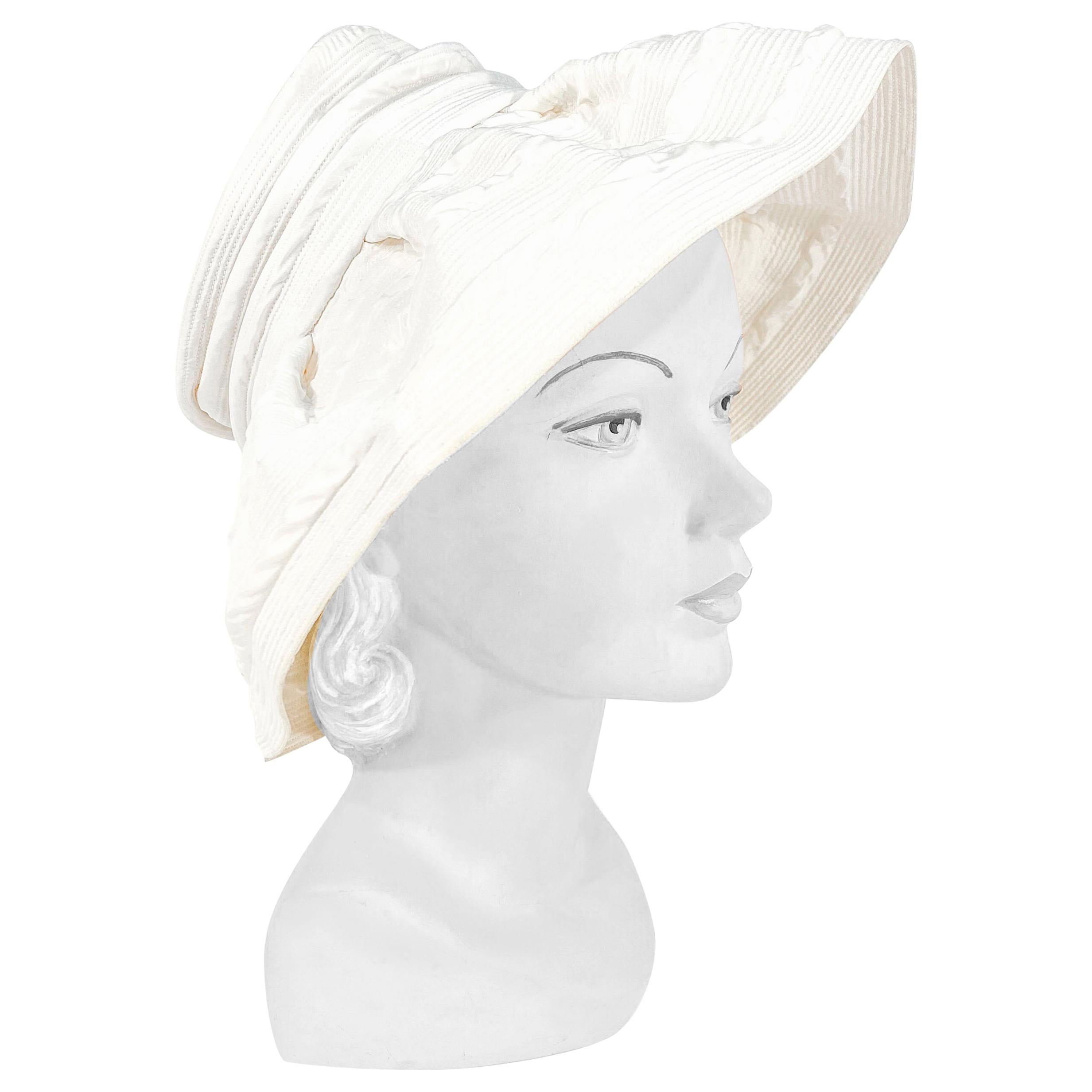 1960s Saks Fifth Ave Off-White Fashion Hat