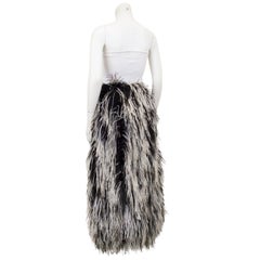 1960's Saks Fifth Avenue Black and White Ostrich Feather Skirt