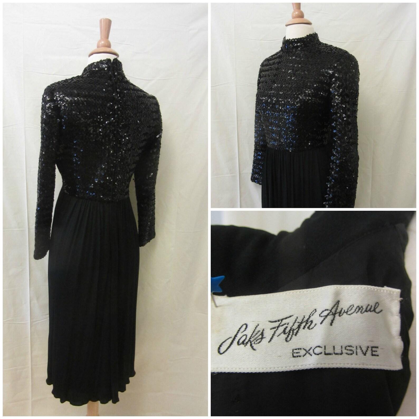 1960s Saks Fifth Avenue Paillette Sequin Dress For Sale 6