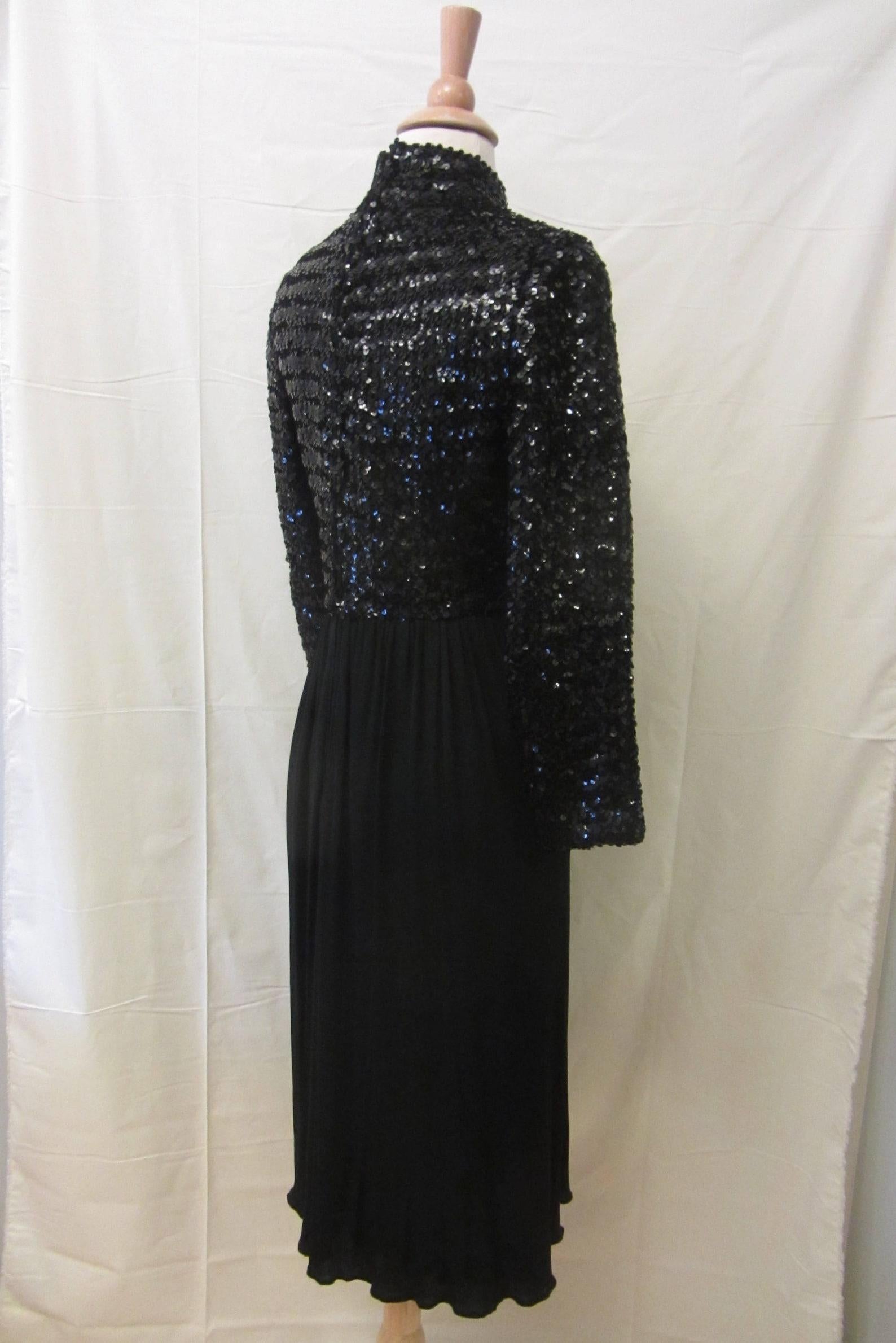 1960s Saks Fifth Avenue Paillette Sequin Dress For Sale 3