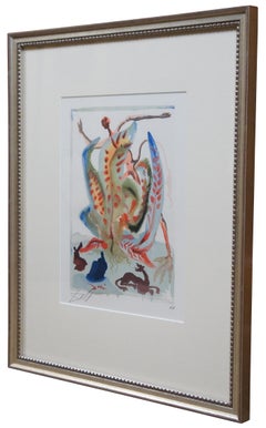 1960s Salvador Dali Divine Comedy Signed Woodcut Engraving Purgatory 23 COA