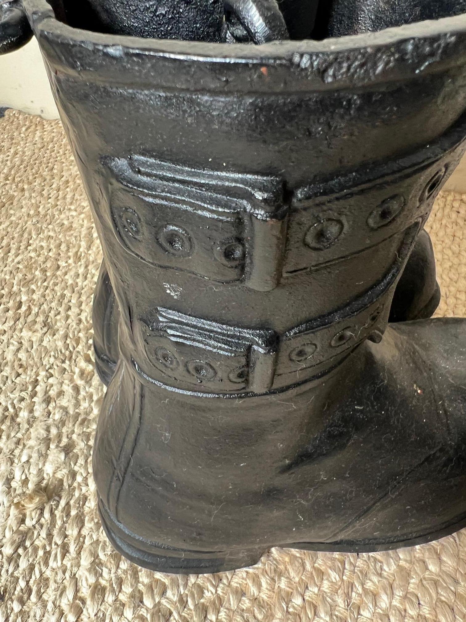 Rustic 1960s Santa Boots Cast Iron Christmas Tree Stand Rare  For Sale