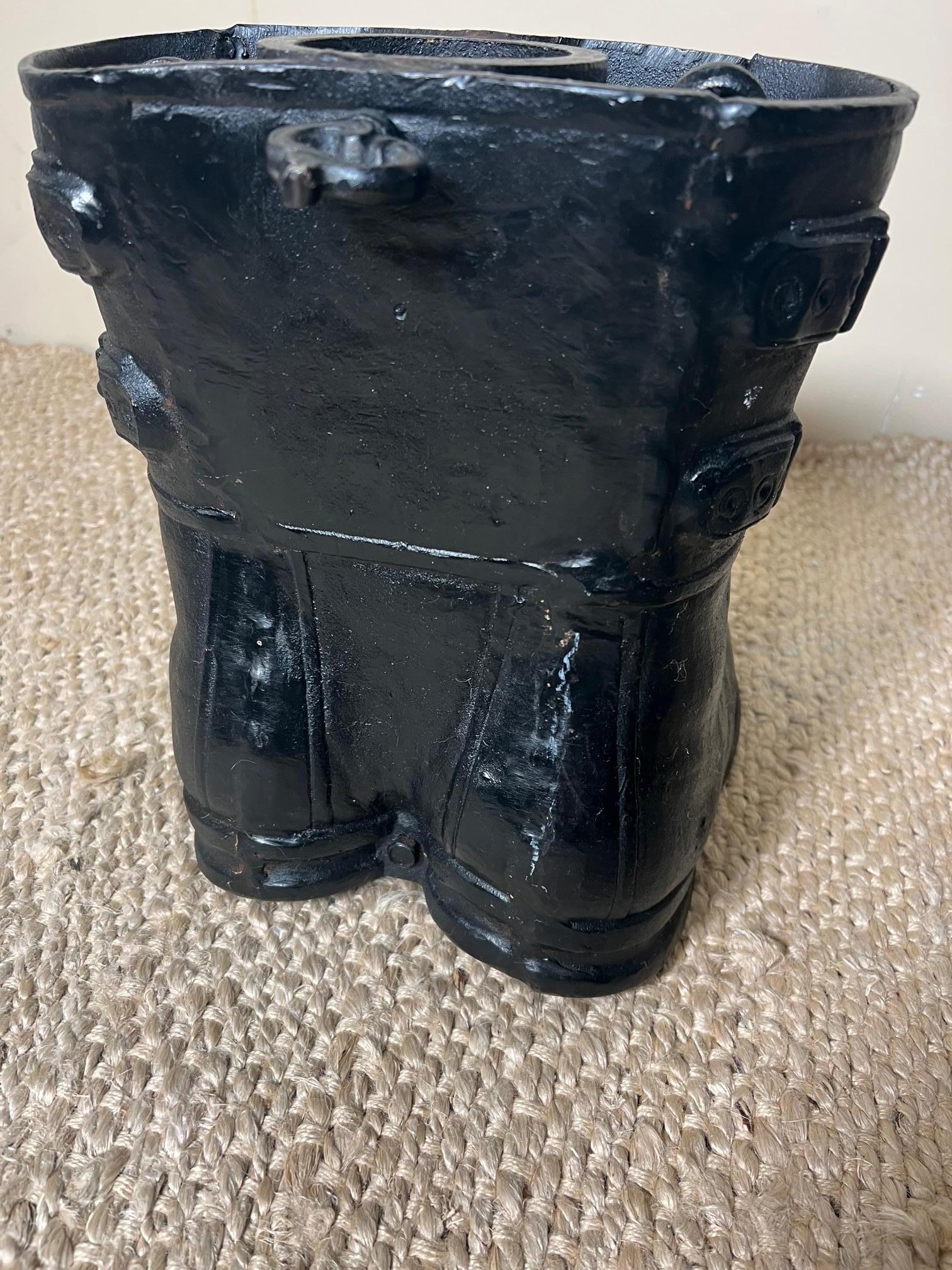American 1960s Santa Boots Cast Iron Christmas Tree Stand Rare  For Sale